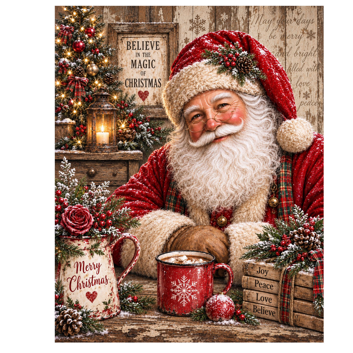 Santa Claus Believe in the Magic - Christmas Canvas Print