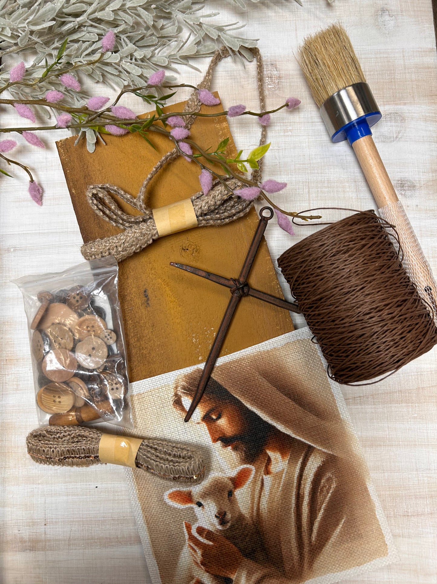 Easter Religious Canvas Cedar Fence Board Kit