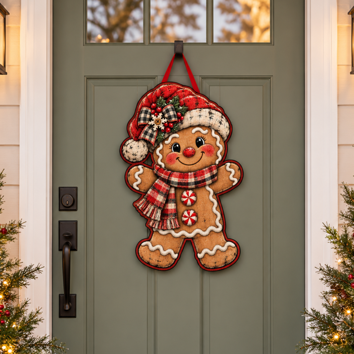 Gingerbread No Bang Door Hanger - DIY Canvas Project Christmas
