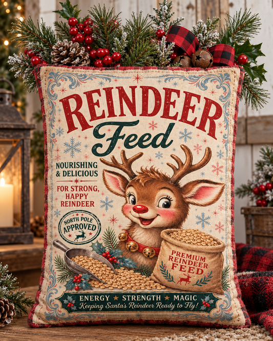 Reindeer Feed Christmas Fine Art Canvas - DIY Project Feed Sack Door Hanger
