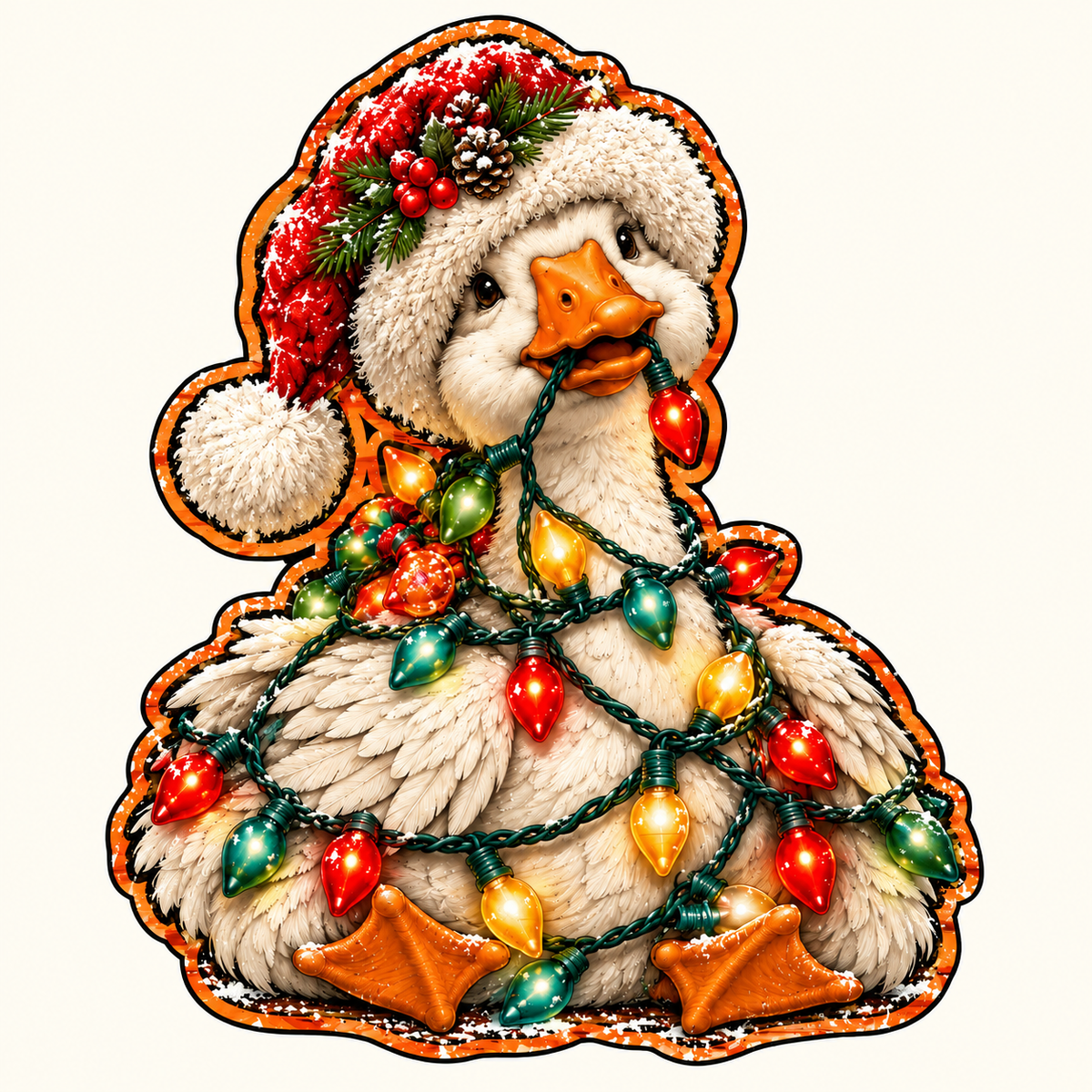Christmas Goose Door Hanger Canvas Cut - 16" Winter Canvas for DIY Door Hanger