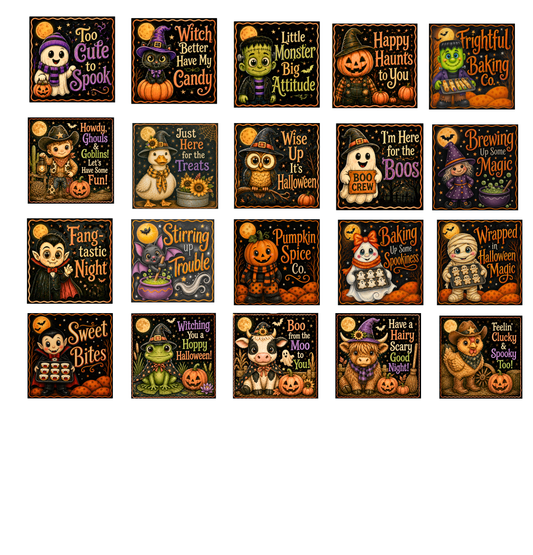 Halloween Canvas Prints 4x4 Bundle 50% Off - DIY Canvas Cuts 9 Prints