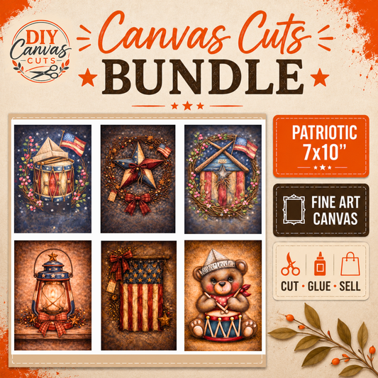 Primitive Americana Canvas Bundle for DIY Patriotic Decor | Craft Show & Farmhouse Designs