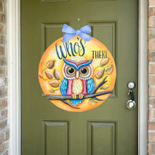 Load image into Gallery viewer, Owl Door Hanger Fall Front Porch Decor 18&quot;

