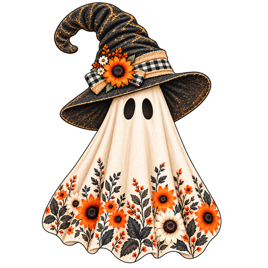 Halloween Ghost DIY Project Fine Art Canvas - Just Cut and Glue DIY Project - Craft Shows