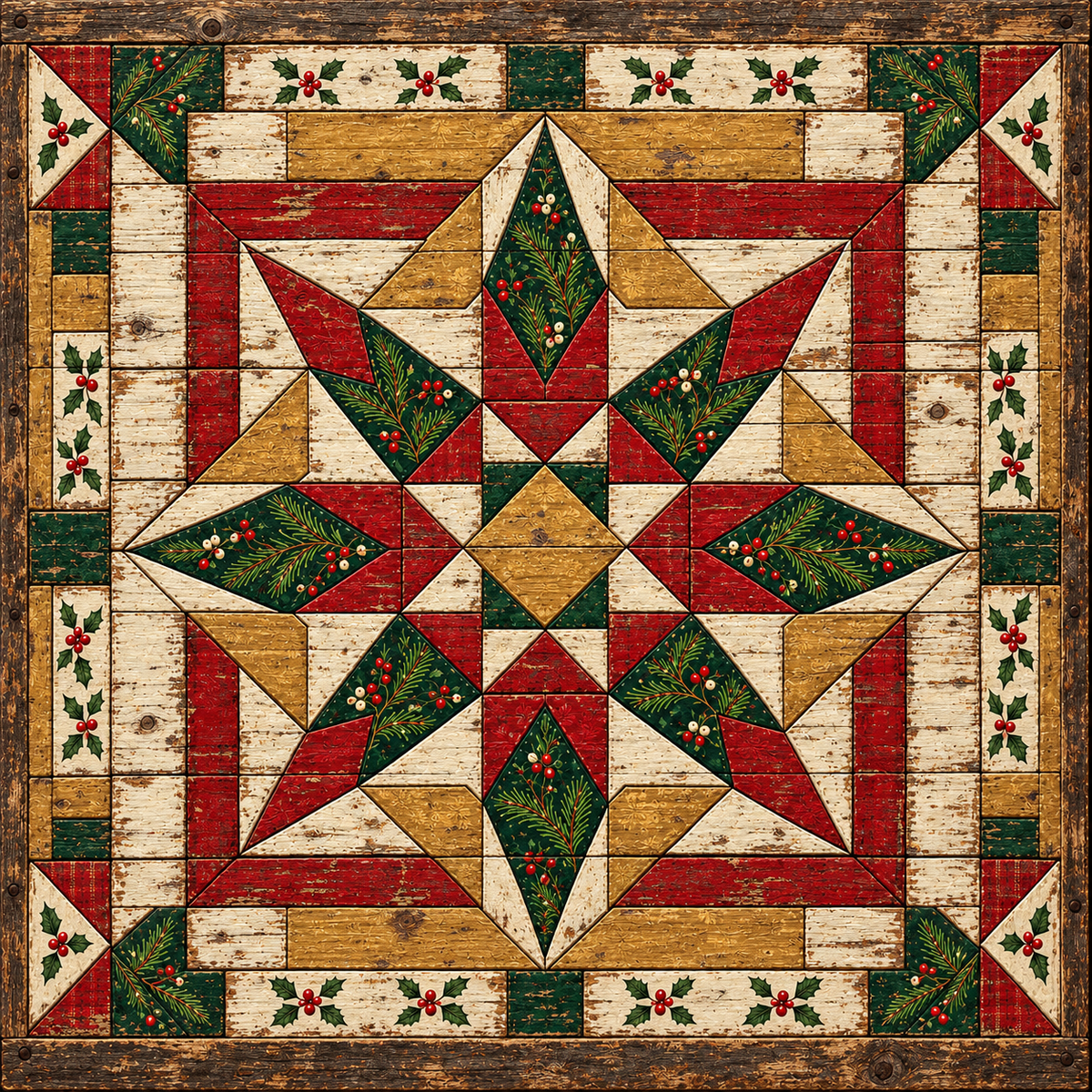 Christmas Barn Quilt Door Hanger Canvas Cut - 16" Winter Canvas for DIY Door Hanger