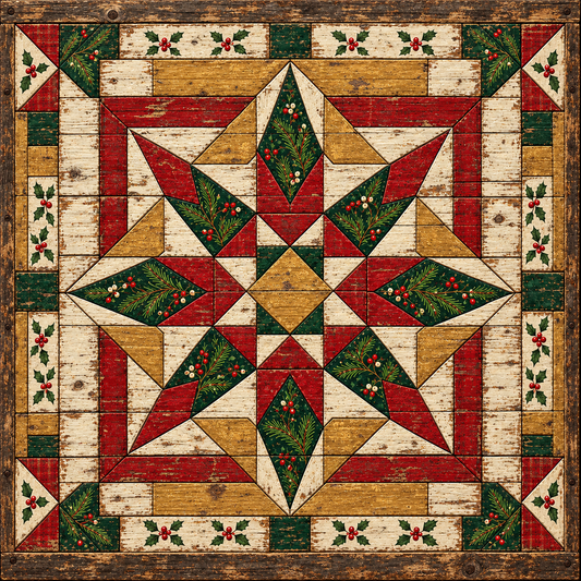 Christmas Barn Quilt Door Hanger Canvas Cut - 16" Winter Canvas for DIY Door Hanger