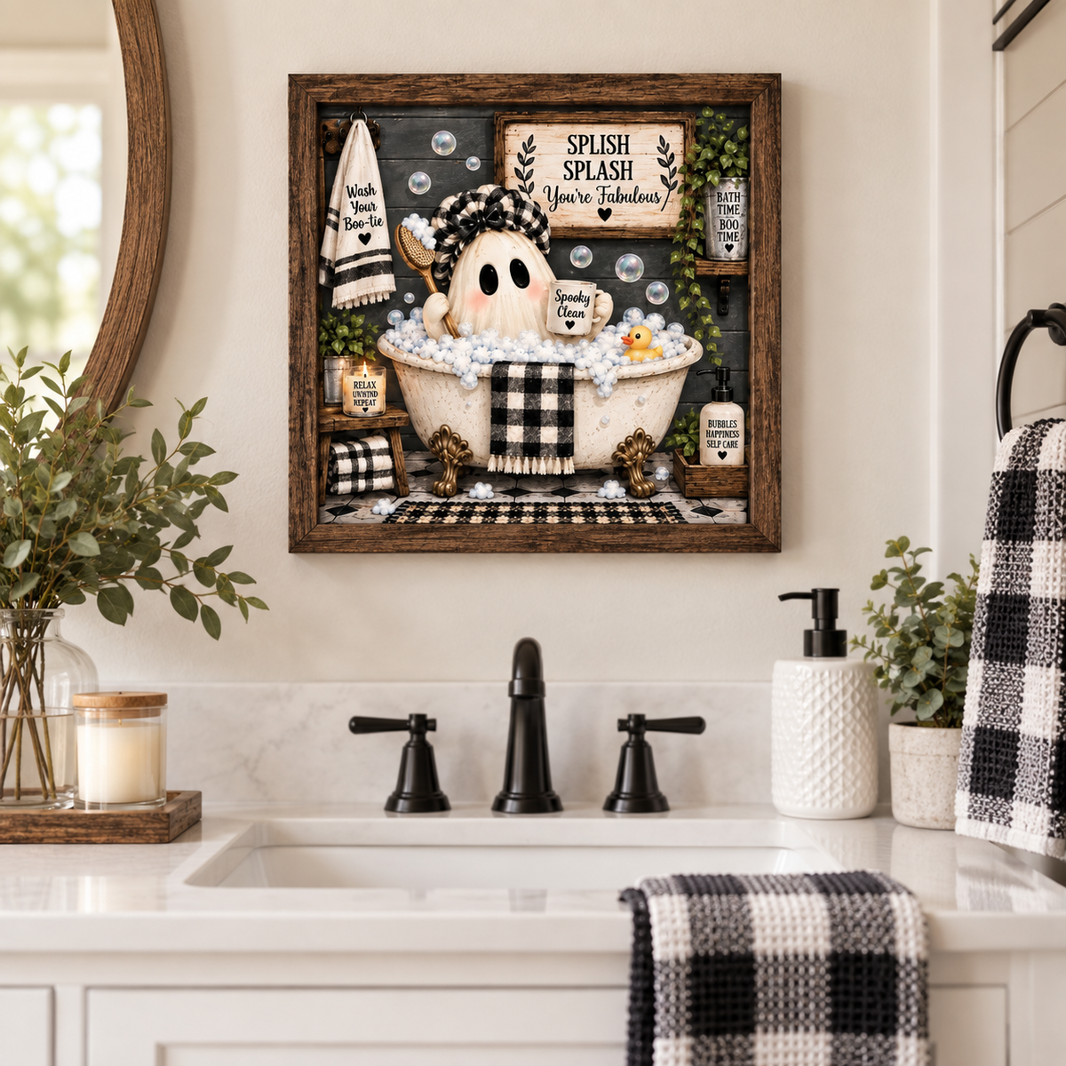Halloween Ghost Bathroom DIY Canvas Bundle – 12 Prints in Mixed Sizes