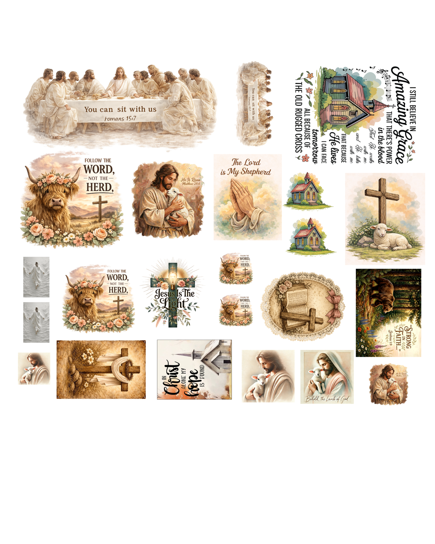 Religious Jesus Bible Art Faith Spring Canvas Bundle (Special Price 50% off)
