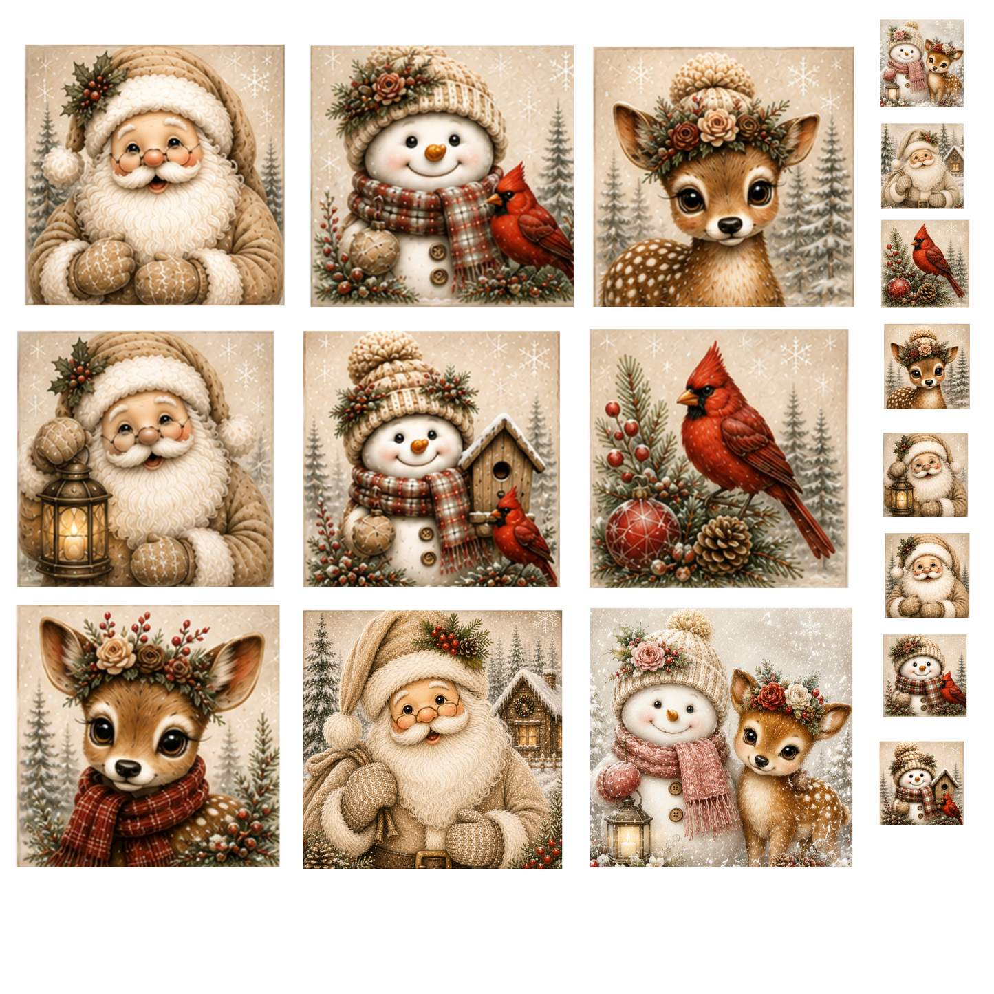 Snowmen, Santas & Woodland Christmas Canvas Launch Bundle – 37 Pieces