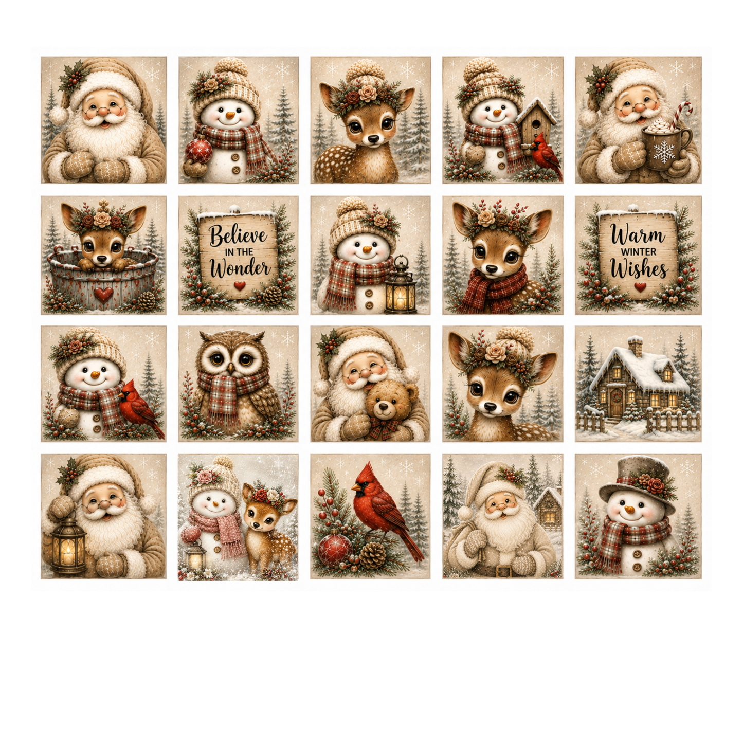 Snowmen, Santas & Woodland Christmas Canvas Launch Bundle – 37 Pieces