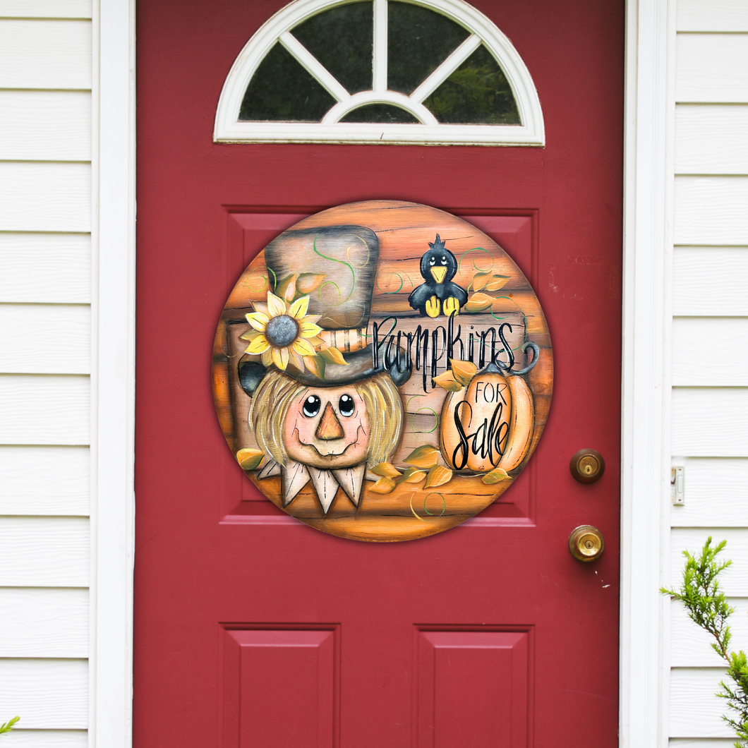 Scarecrow Farmers Market Door Hanger 18